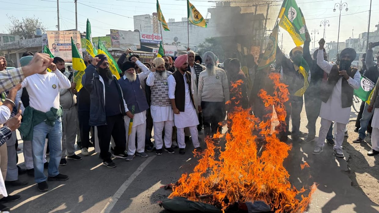Farmers staged a protest march demanding reforms in policies