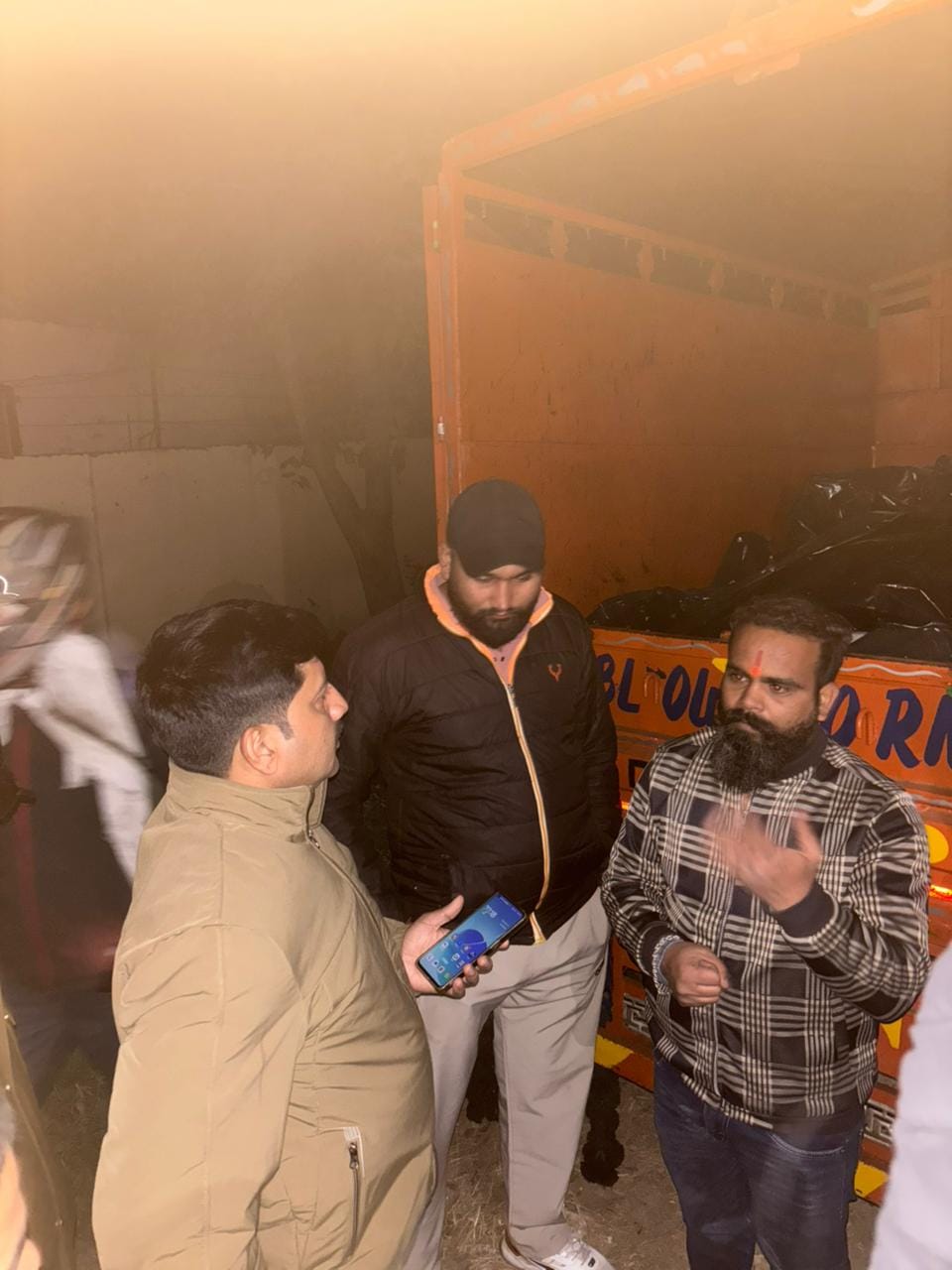Cow protection team seizes pickup truck loaded with animal remains