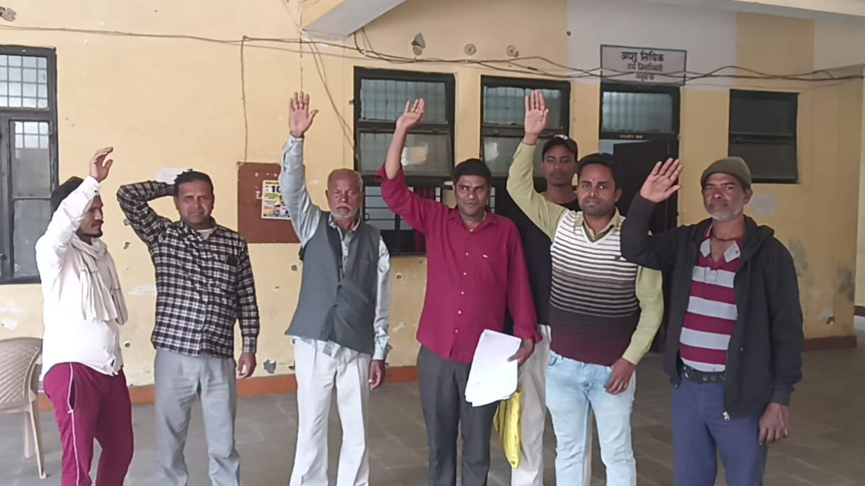 They staged a protest, alleging that eligible voters' names were removed from the voter list.