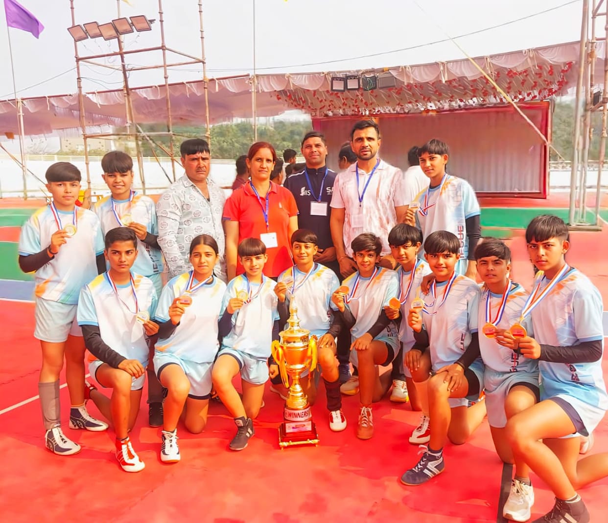 Haryana girls' kabaddi team wins gold in the National Under-14