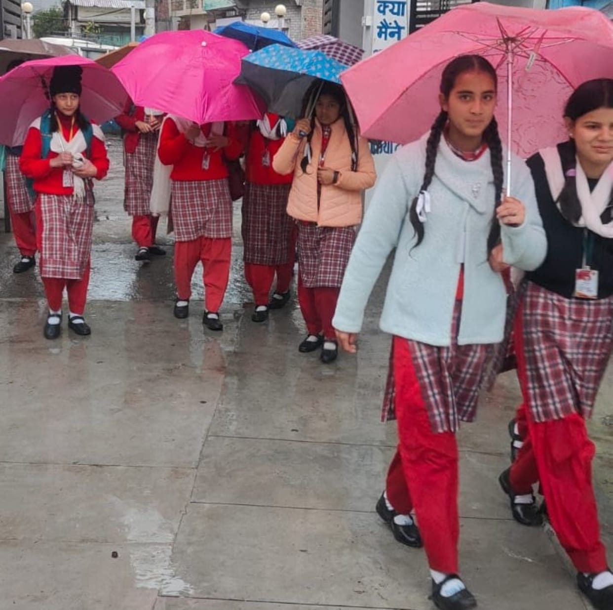 Students arrived at school soaking wet for their exams, the cold and rain also played a part in their ordeal.