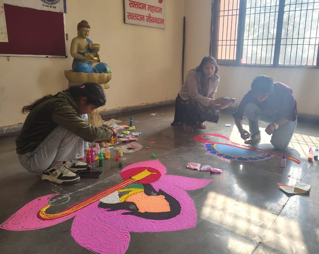 Khushboo emerged victorious in the Rangoli competition.