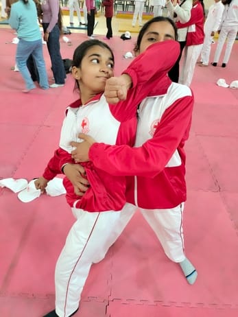 Self-defense training given to girl students