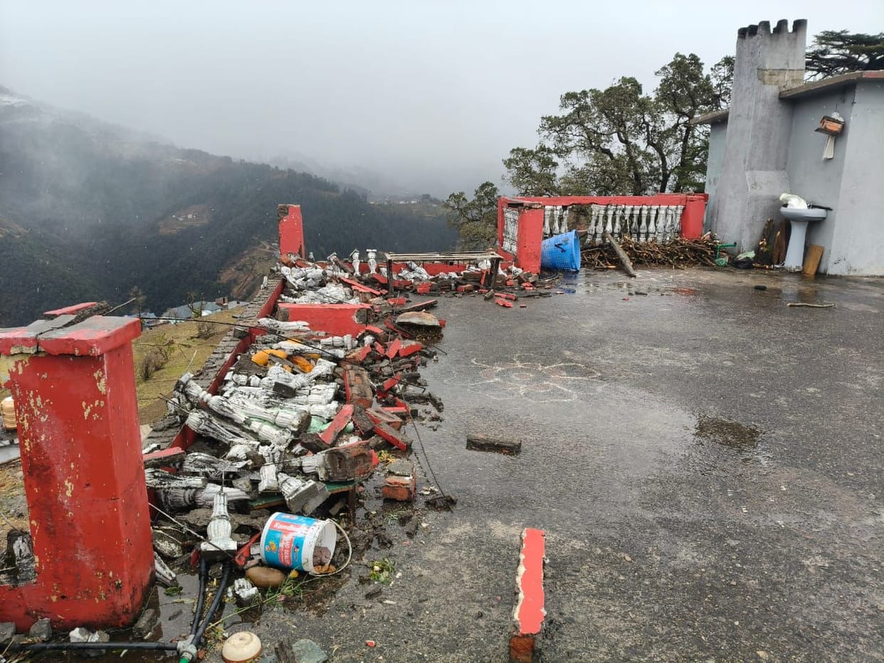 The storm ripped off roofs, toppled railings and shattered windows.