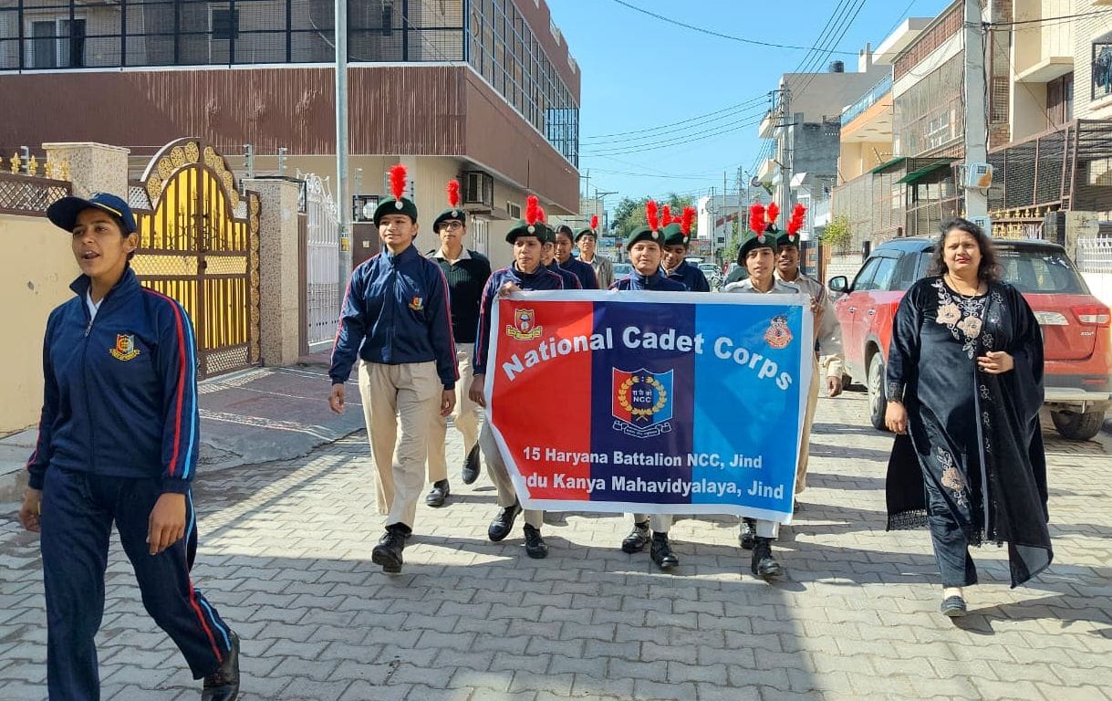 Cadets took out a rally and gave the message of voting.