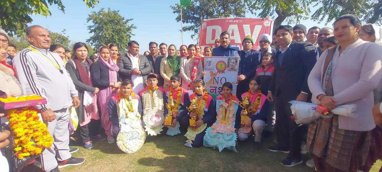 DAV Public School players hoisted the flag