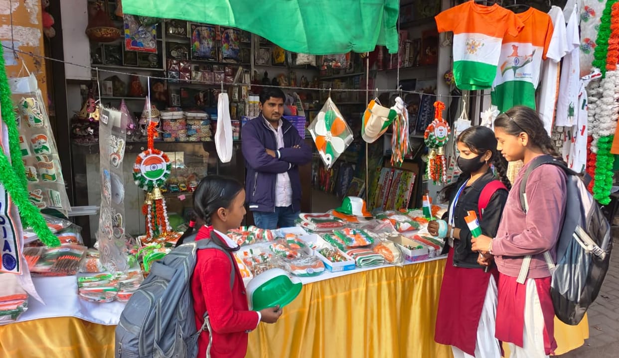 Markets decorated with the tricolour, school children busy preparing for programmes