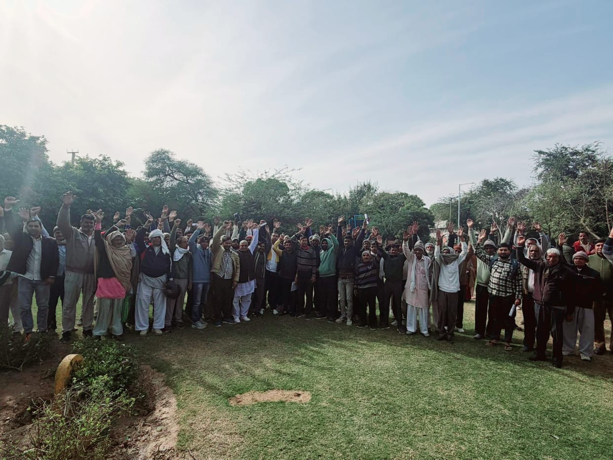 Farmers protest over pending demands.