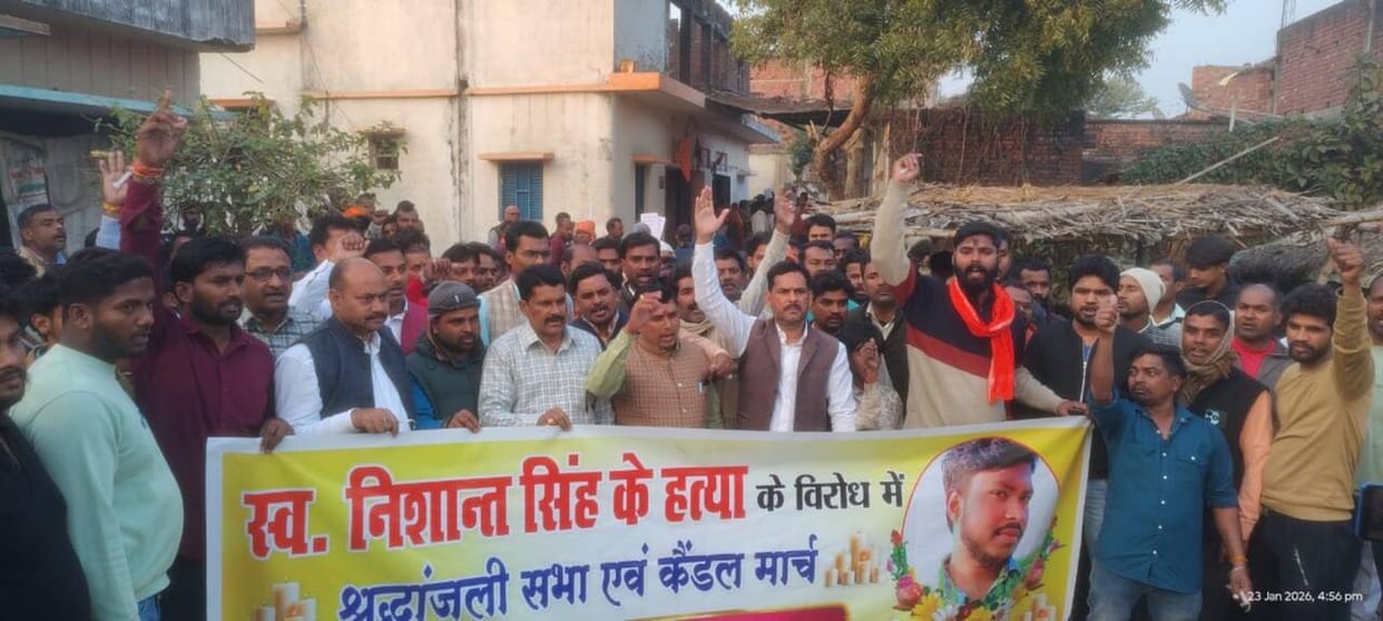Candle march held in Amarpur, demanding justice for Nishant's family