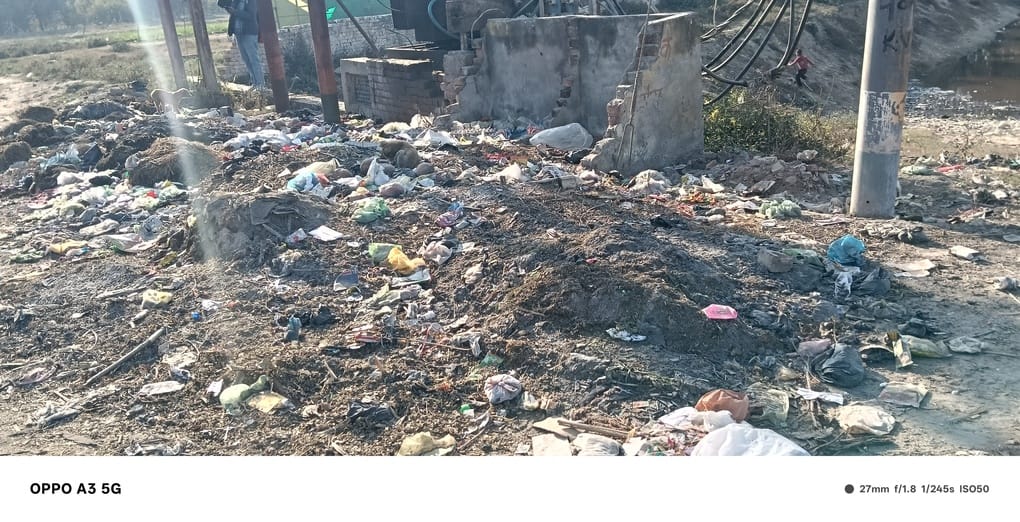 Despite having a waste management centre, garbage is being dumped on the roadside.