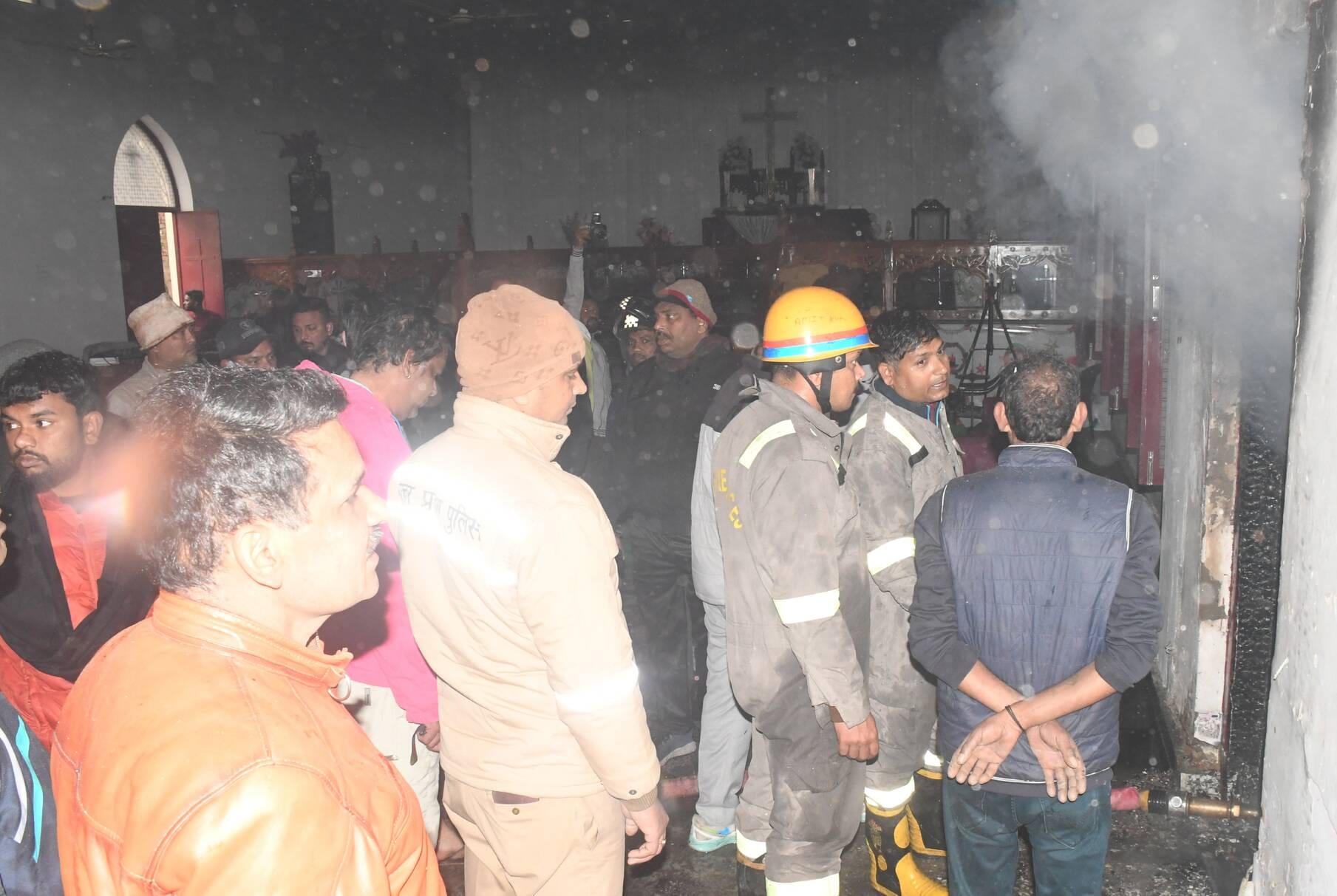 Lightning strikes Central Methodist Church warehouse fire