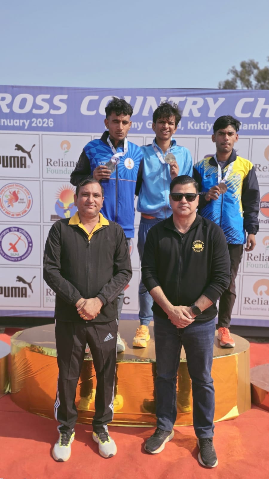 Ajay won the silver medal in the cross country championship.