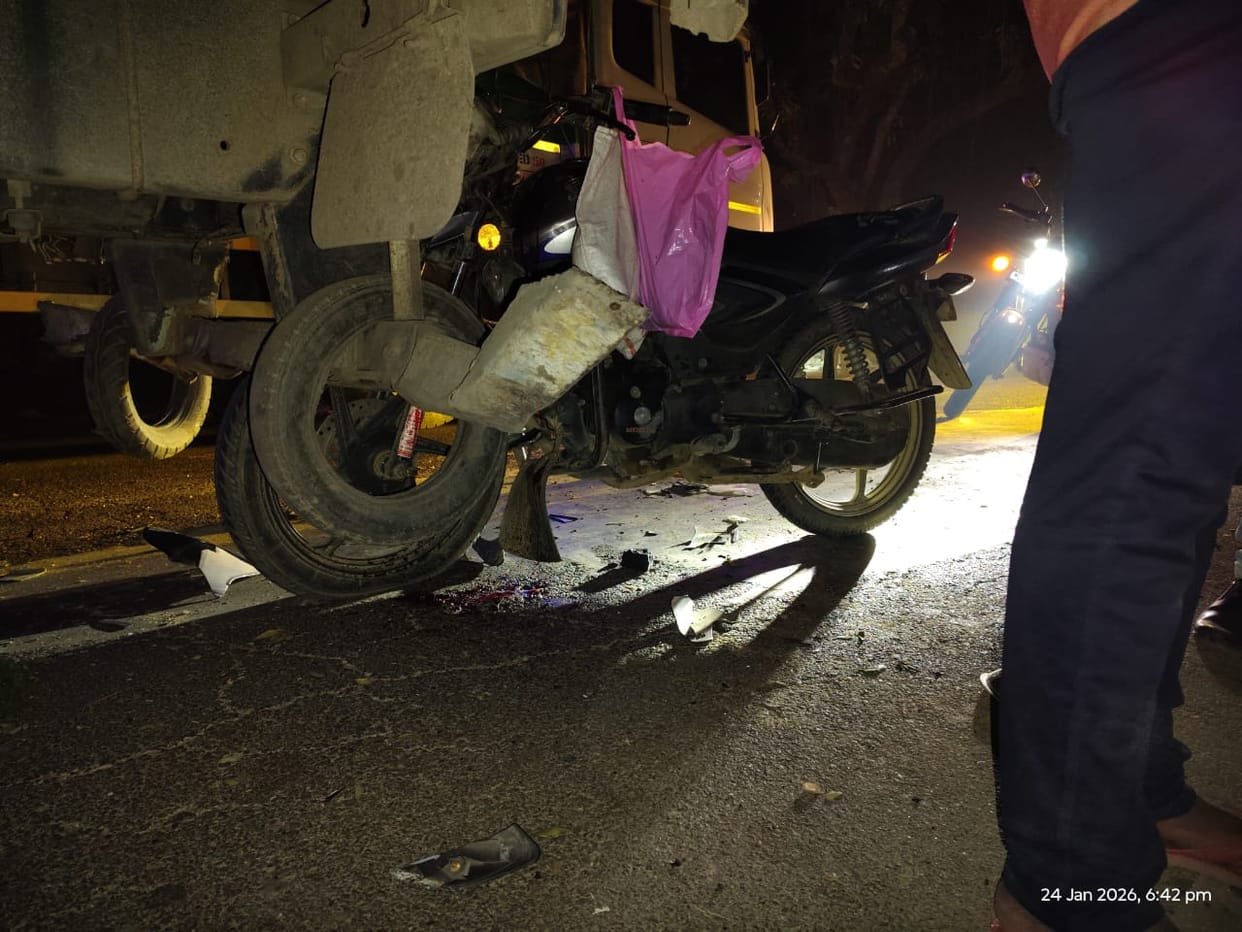 Bike hits broken truck parked for two days, youth injured