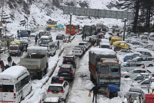 Tourists walked for four to five hours in the snow to reach their hotel.