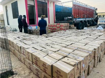 Liquor worth Rs 70 lakh being transported under the cover of bales of torn clothes seized