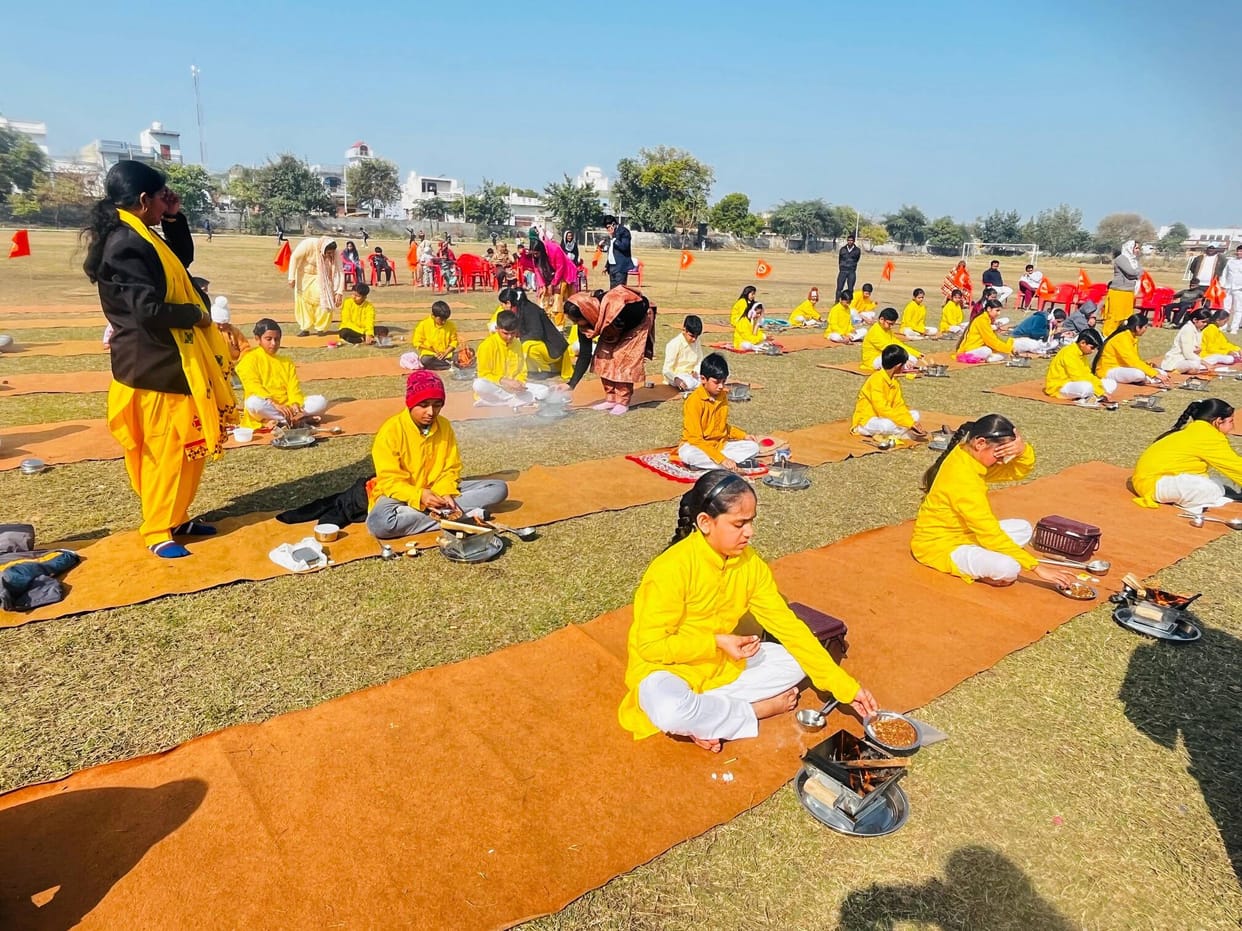 The ritual fire ceremony conveyed the message of a drug-free society.