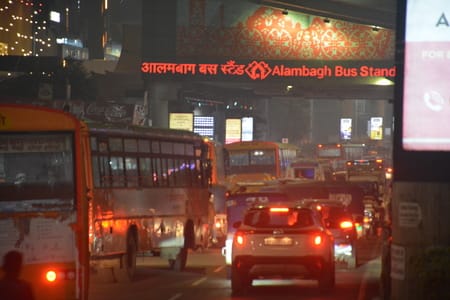 The problem of traffic jam increased due to the burden of buses