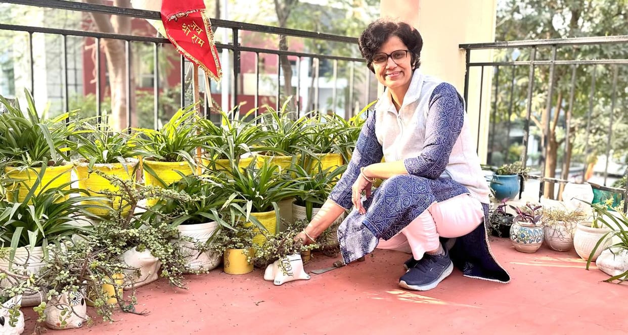 Dr. Jyotiraj created a garden of greenery, beauty and environmental balance.