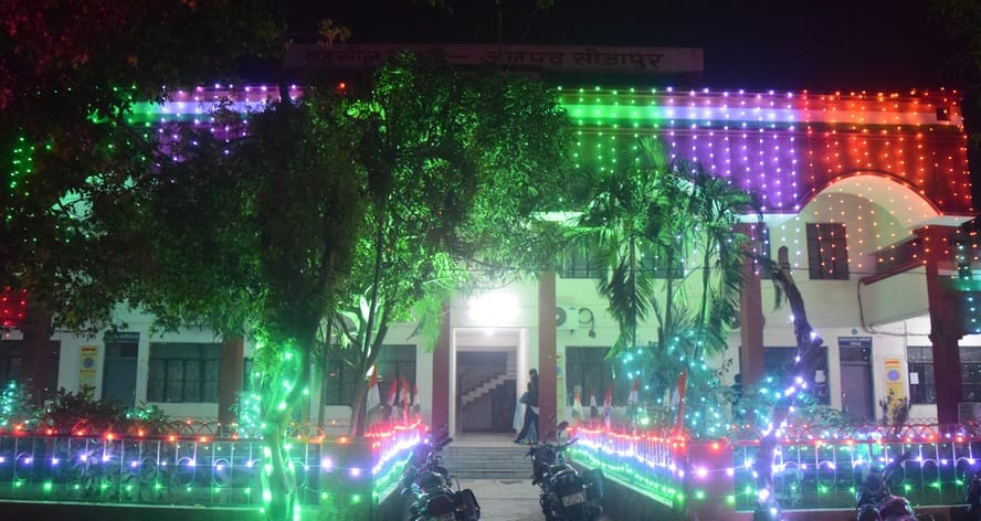 Tricolours everywhere, patriotism illuminated on buildings