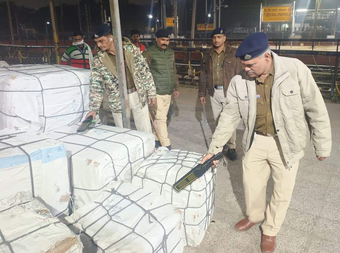 Police searched the station premises and trains.