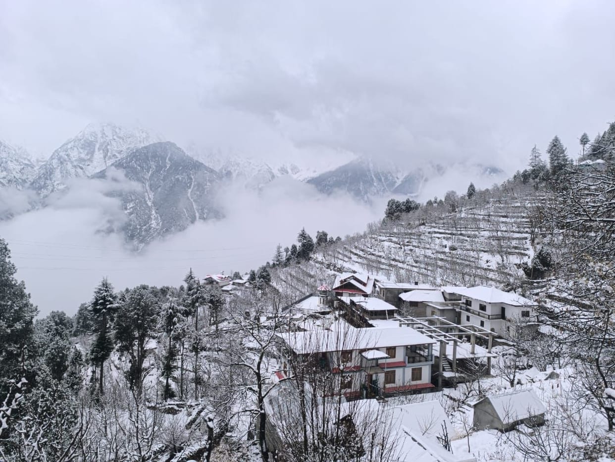 Heavy snowfall in the higher reaches of Kinnaur and Shimla