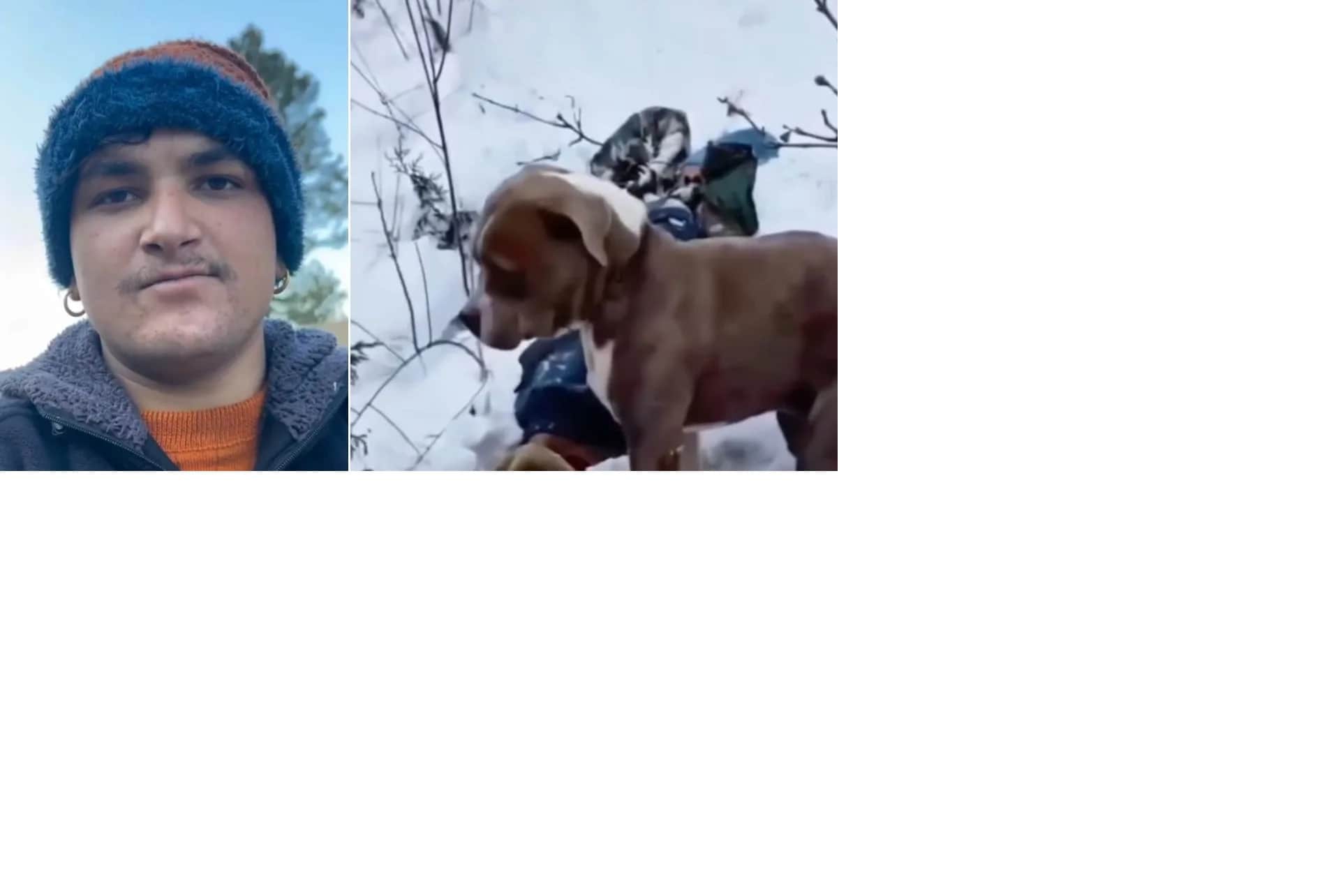 विकसित राणा और पीयूष का कुत्ता जोनू स्रोत : सोशल मीडिया