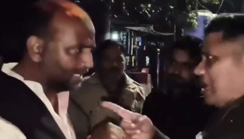 CO and former MLA face off over idol immersion, police resort to lathi charge