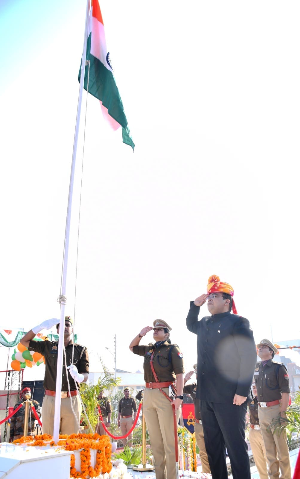 A grand parade was held on Republic Day at the new police line.