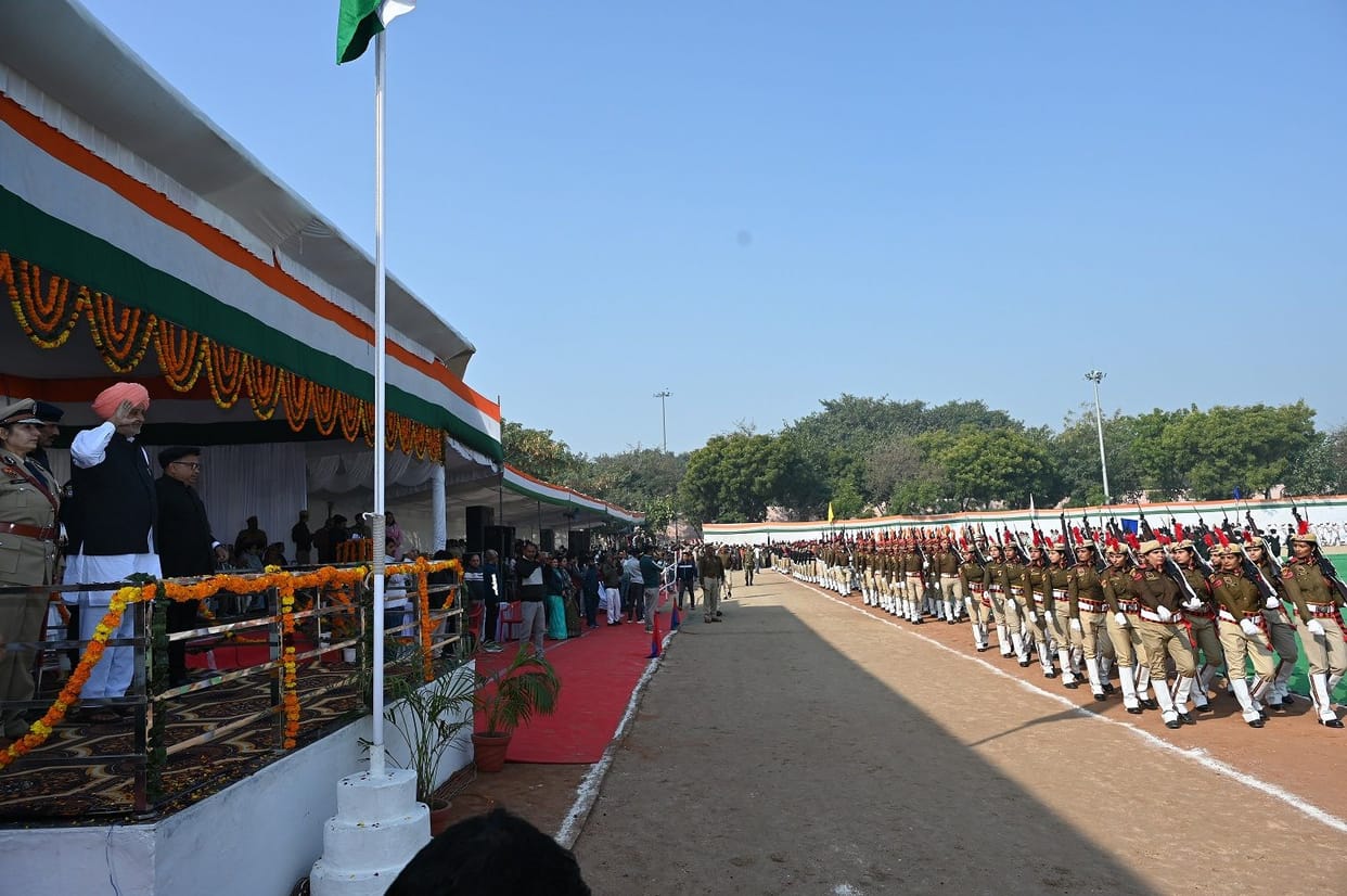 Hoisting the tricolor, saluted the freedom fighters and warriors.
