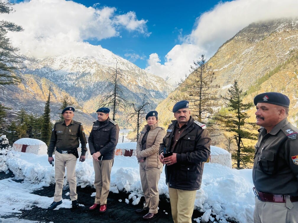 Gangotri and Yamunotri shrines covered in a blanket of white snow.