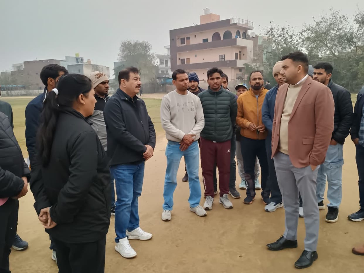 Encroachments removed from Ambedkar Stadium in the presence of police forces.