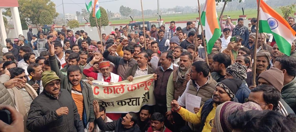 The upper caste community took to the streets to protest against the new UGC rule.