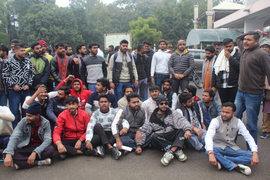 Organizations and students protested against the new UGC rules and expressed their anger.