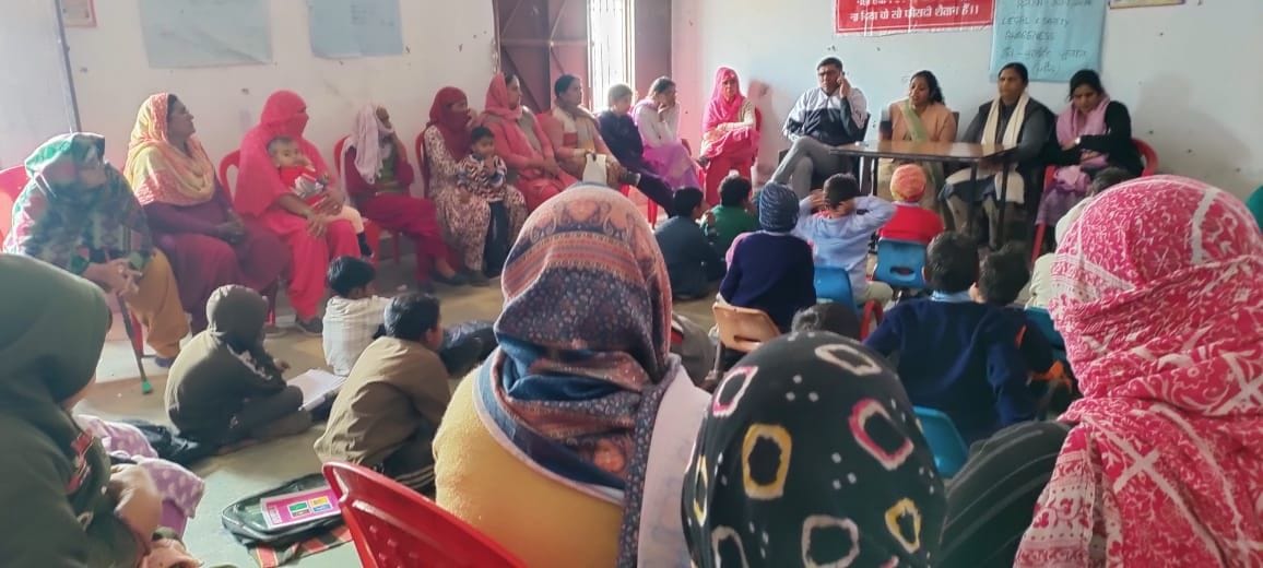 An awareness program was held at the Anganwadi center in Buradehar village.