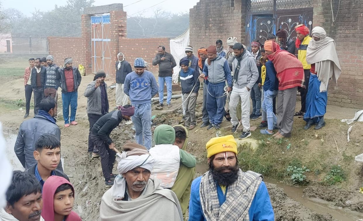 Following protests from villagers, the platform was removed, and a drain will be constructed soon.