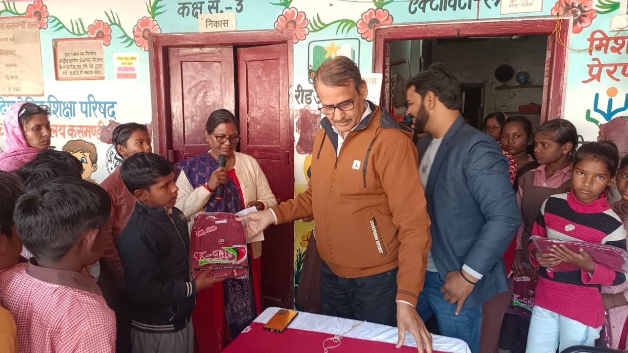 Sweaters were distributed to 35 students