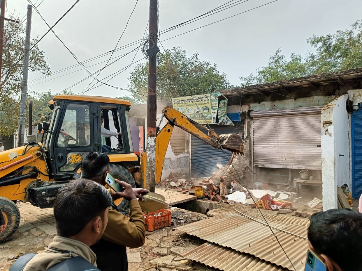 After the notice, the bulldozer ran on the encroachment