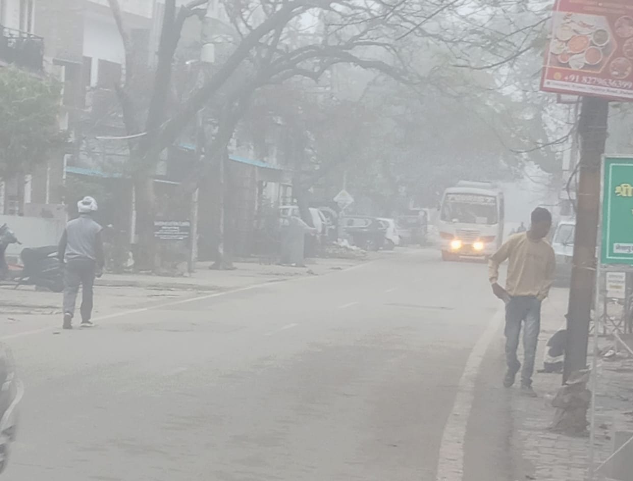 The cold wind increased the chill, and dense fog reduced visibility.