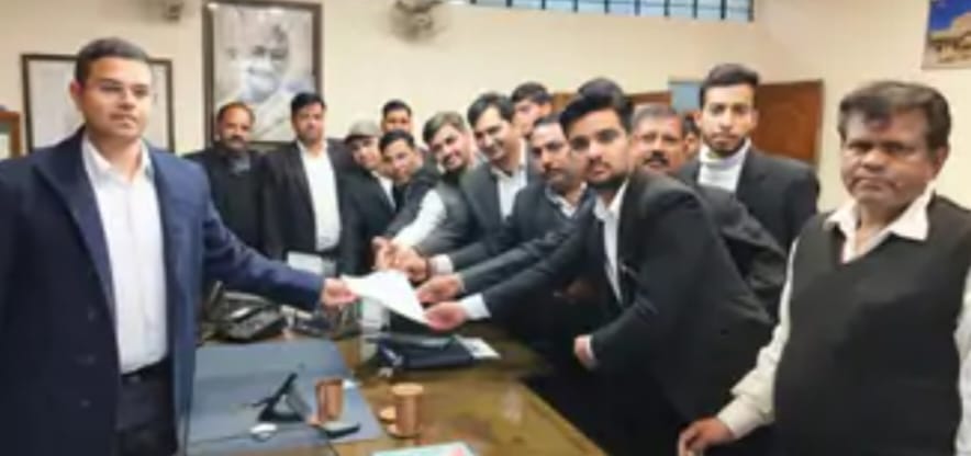 दौसा कलेक्टर को ज्ञापन देते अधिवक्ता