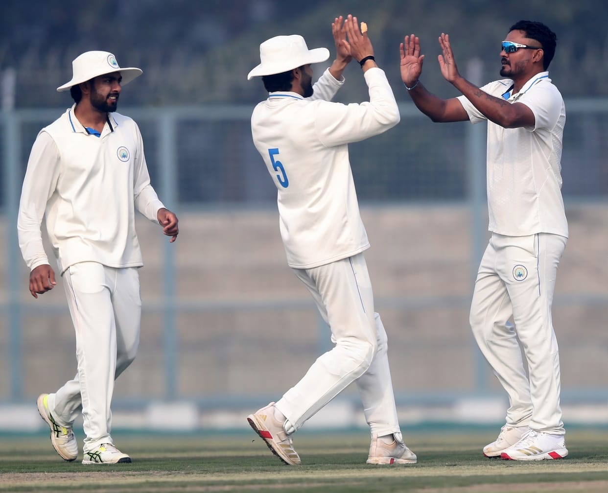 Bengal made 155 to take a lead of 248 runs, Haryana were all out for 100.
