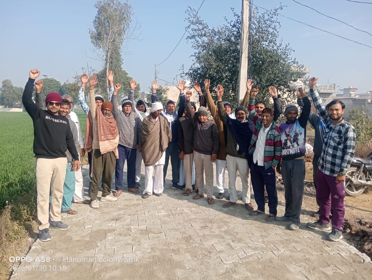 People demonstrated demanding widening of the road.