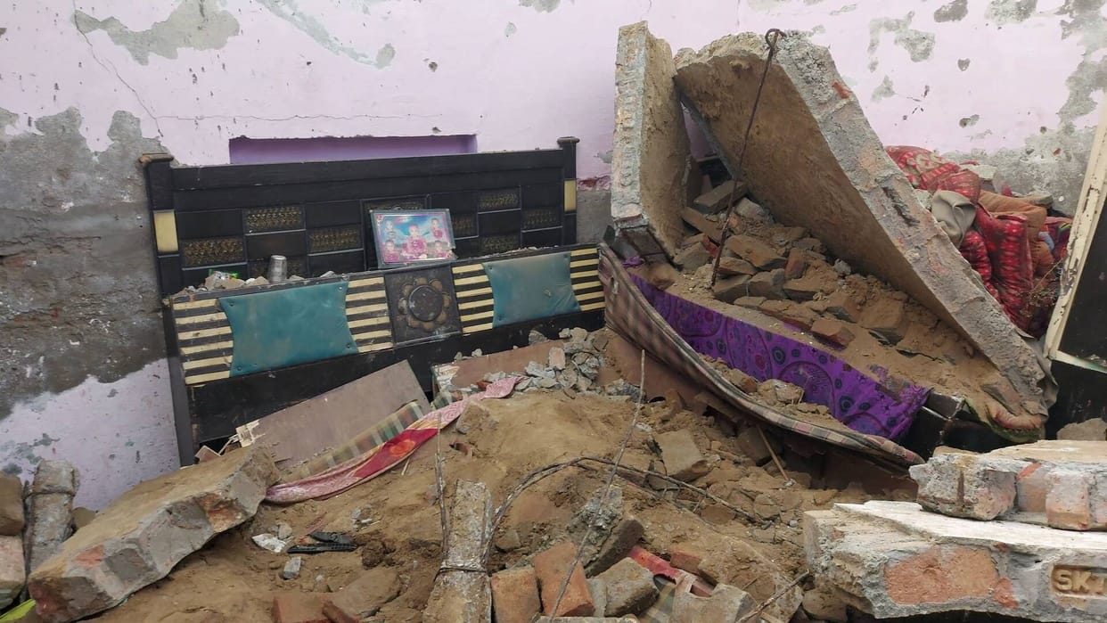 A mother and her two-year-old daughter died when a dilapidated roof collapsed.