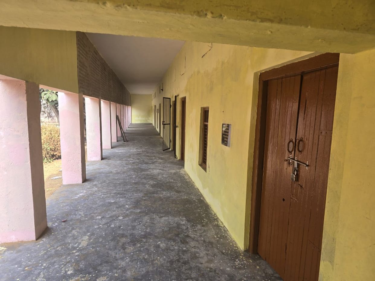 The government primary school was rebuilt with community support.