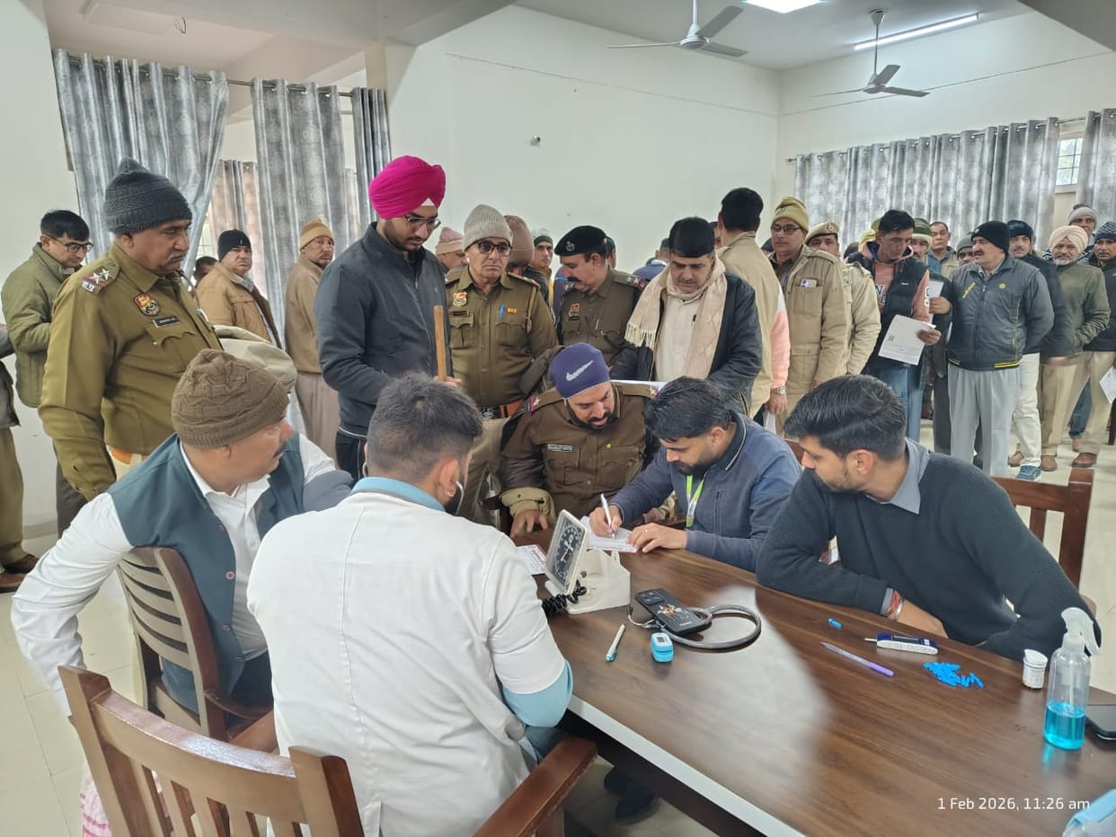 250 policemen underwent health check-up at the camp, 60% were found to be suffering from diabetes and BP