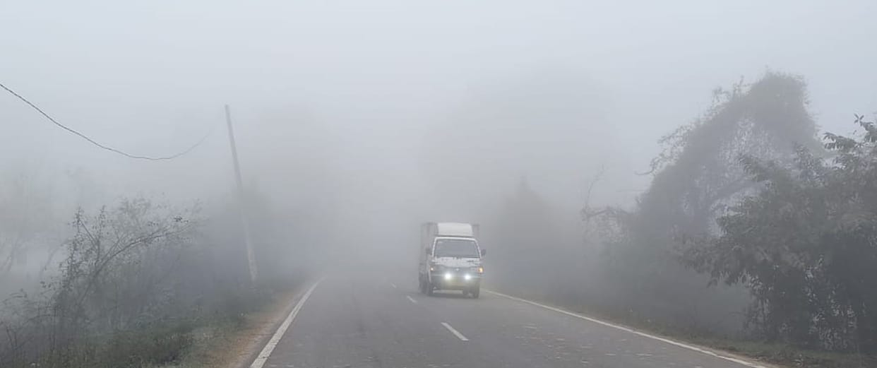 Fog and cold wind increased melting