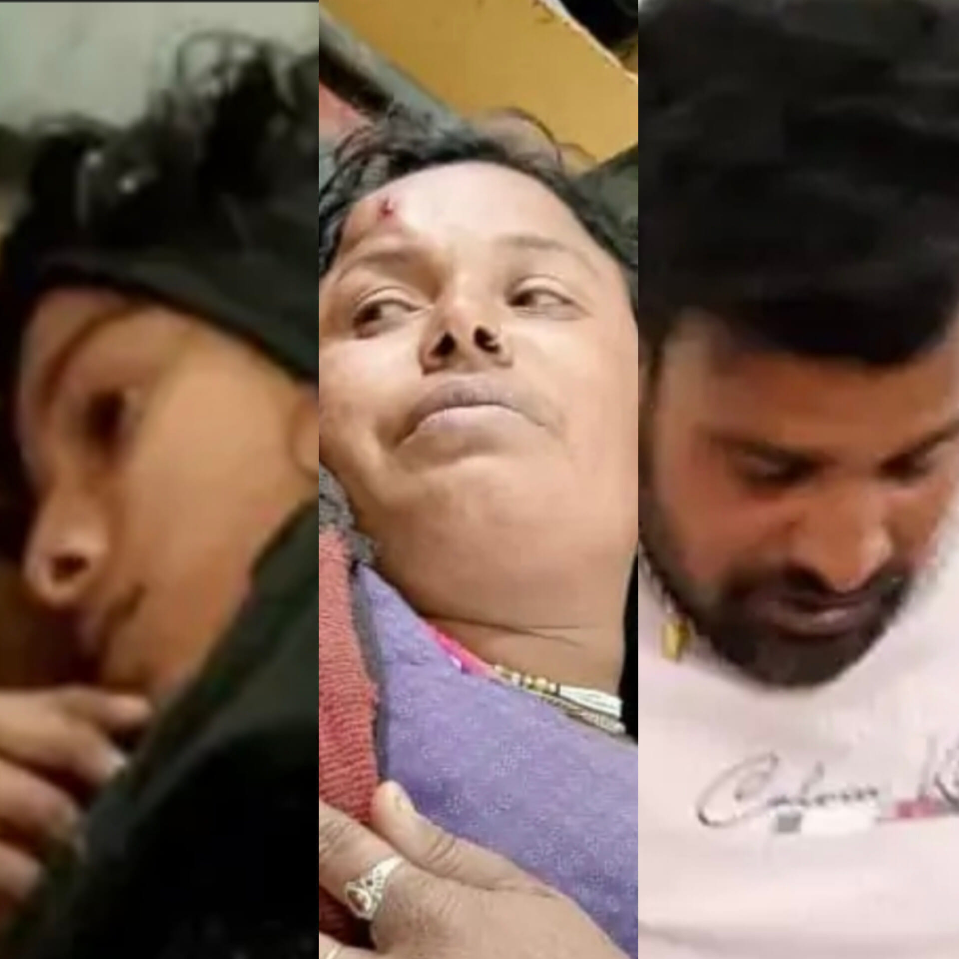 घटना में घायल विक्रम, लक्ष्मी और सुवालाल।