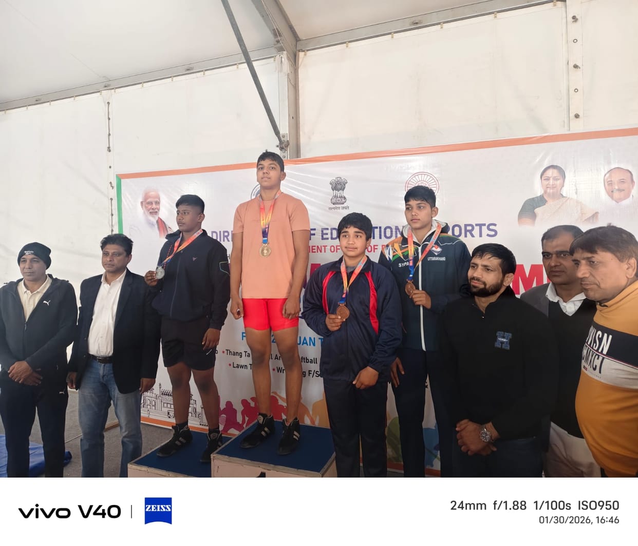 Ankit Singh won the gold medal in the Under-14 wrestling competition.
