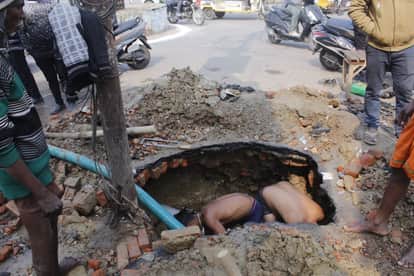 Excavation work damaged the pipeline, disrupting the water supply