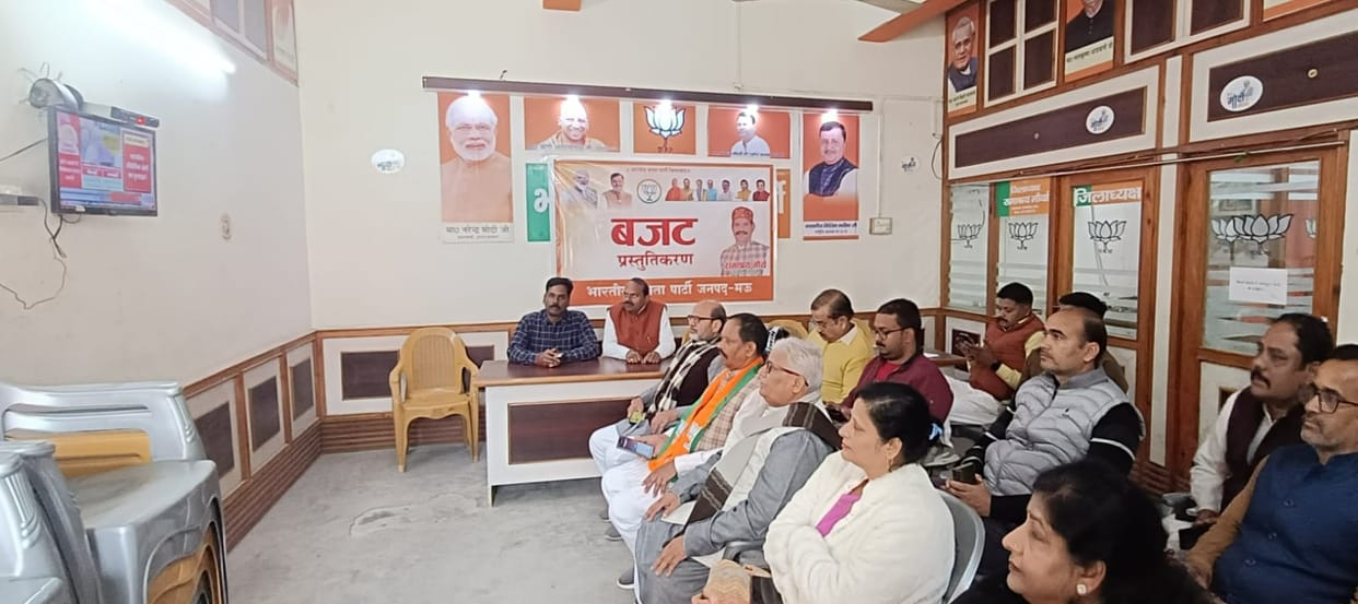 BJP workers watched the live telecast of the budget.