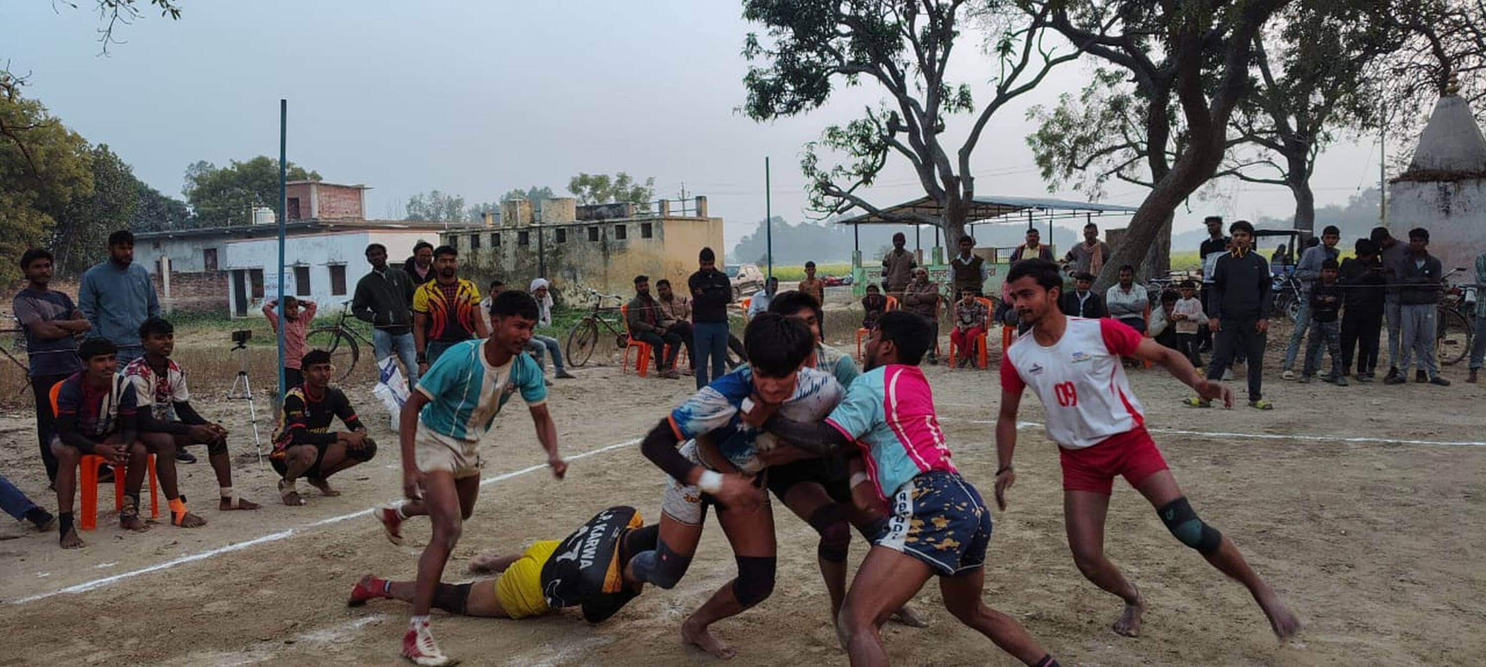 भदैया के पूरे बाघराय में कबड्डी खेलते खिलाड़ी। स्रोत- आयोजक